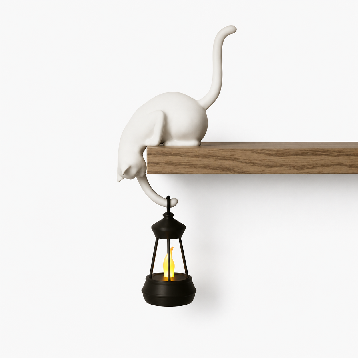 Cat Shelf Hook with Lantern