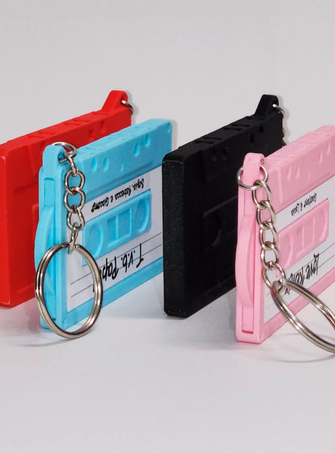 Retro Music Cassette Keychain & Photo Frame - Personalized PVC Gift