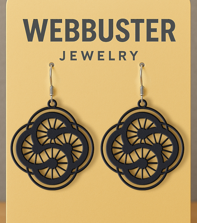 Chrono Bloom Earrings - Floral Clockwork 3D Printed PVC Jewelry