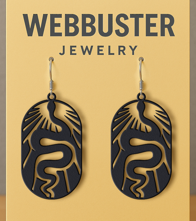 Serpent of Silk Vows Earrings - 3D Printed PVC Statement Jewelry